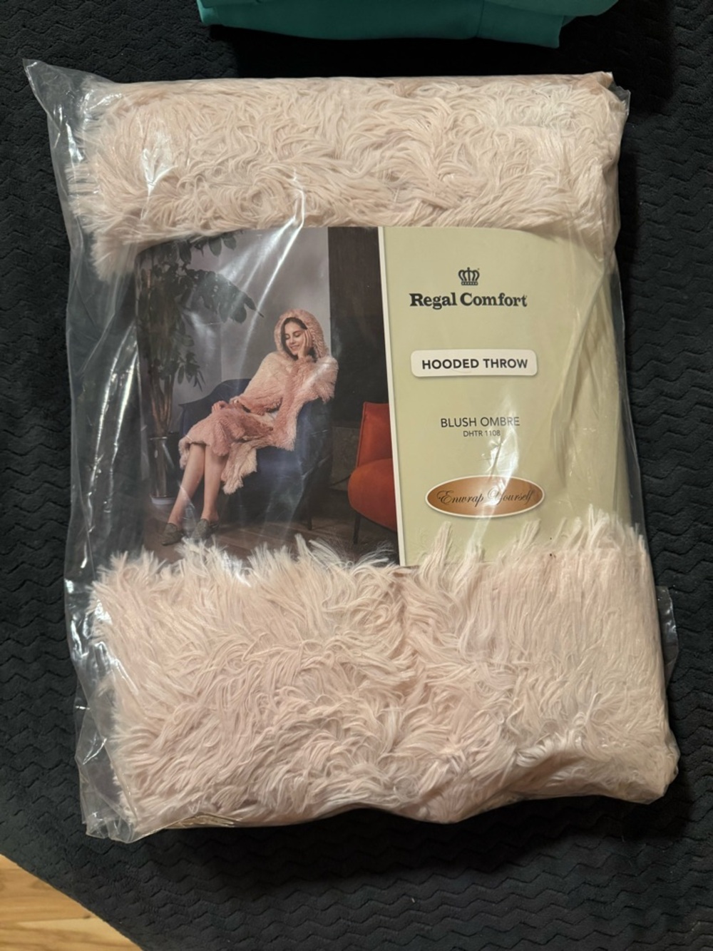 Regal Comfort Hooded Throw - Blush Ombre Faux Fur